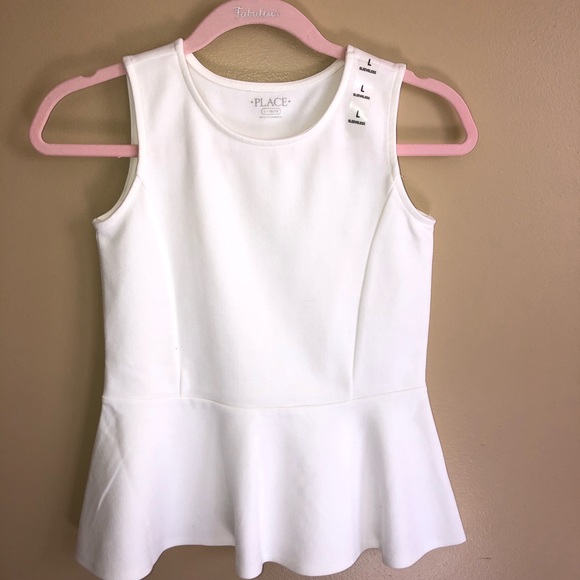 NWT Children’s Place White Peplum Top - Picture 2 of 5